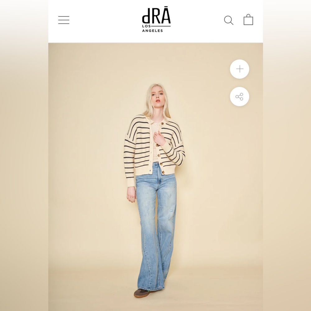 dRA LOS ANGELES (FROM ANTHROPOLOGIE) %100 COTTON AMARA STRIPED CARDIGAN - Picture 10 of 15